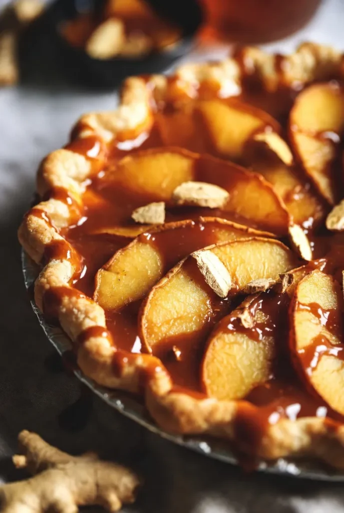 Caramel Pear Ginger Pie