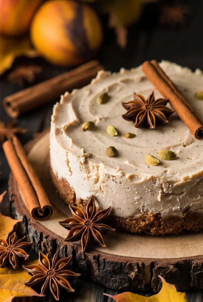 Chai Spiced No-Bake Cheesecake