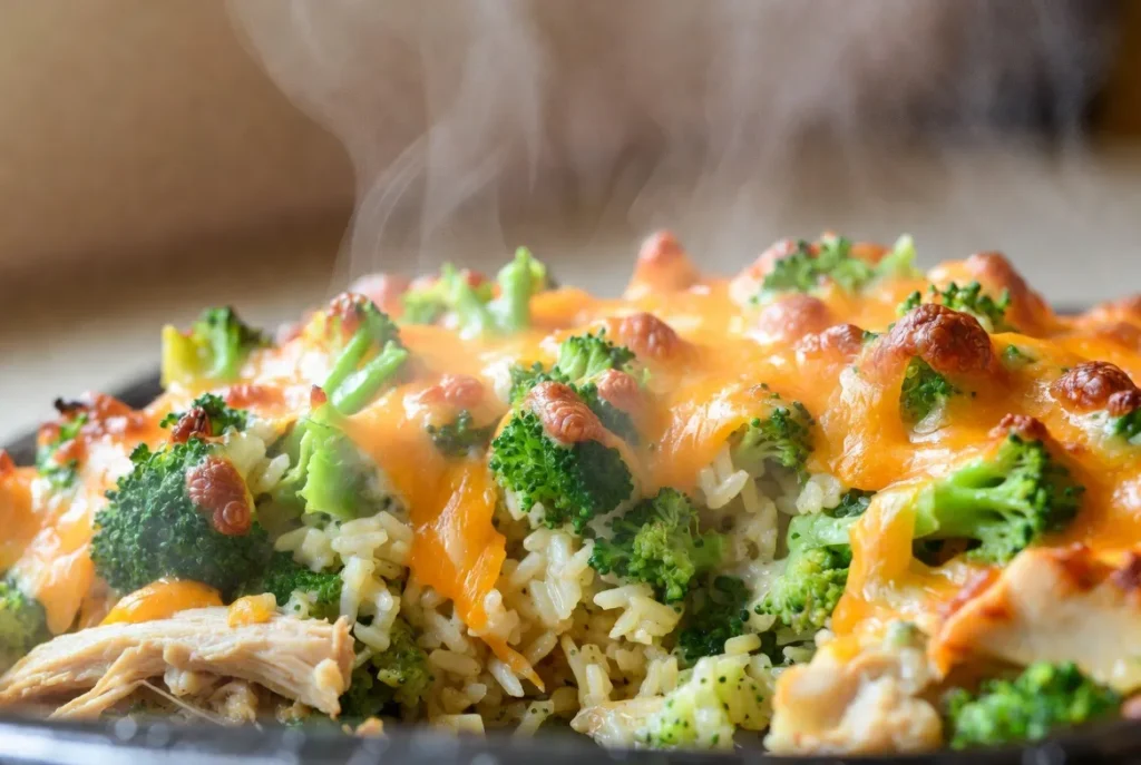 Cheesy Chicken Broccoli Rice Casserole for Freezer Meals