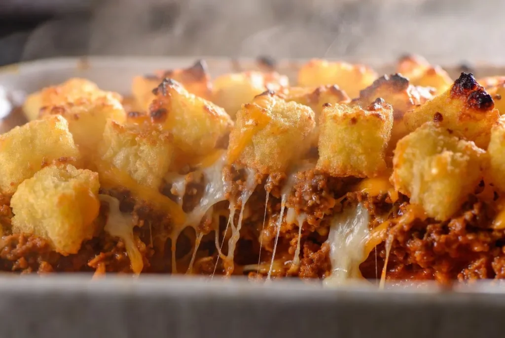 Classic Tater Tot Casserole with Ground Beef and Cheese