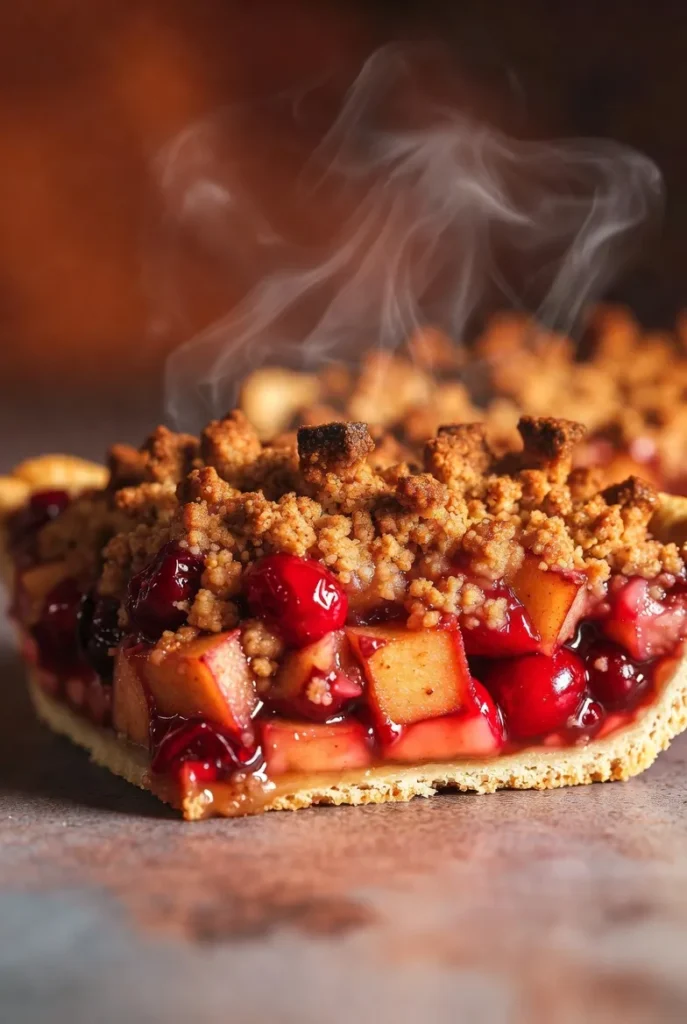 Cranberry Apple Streusel Pie
