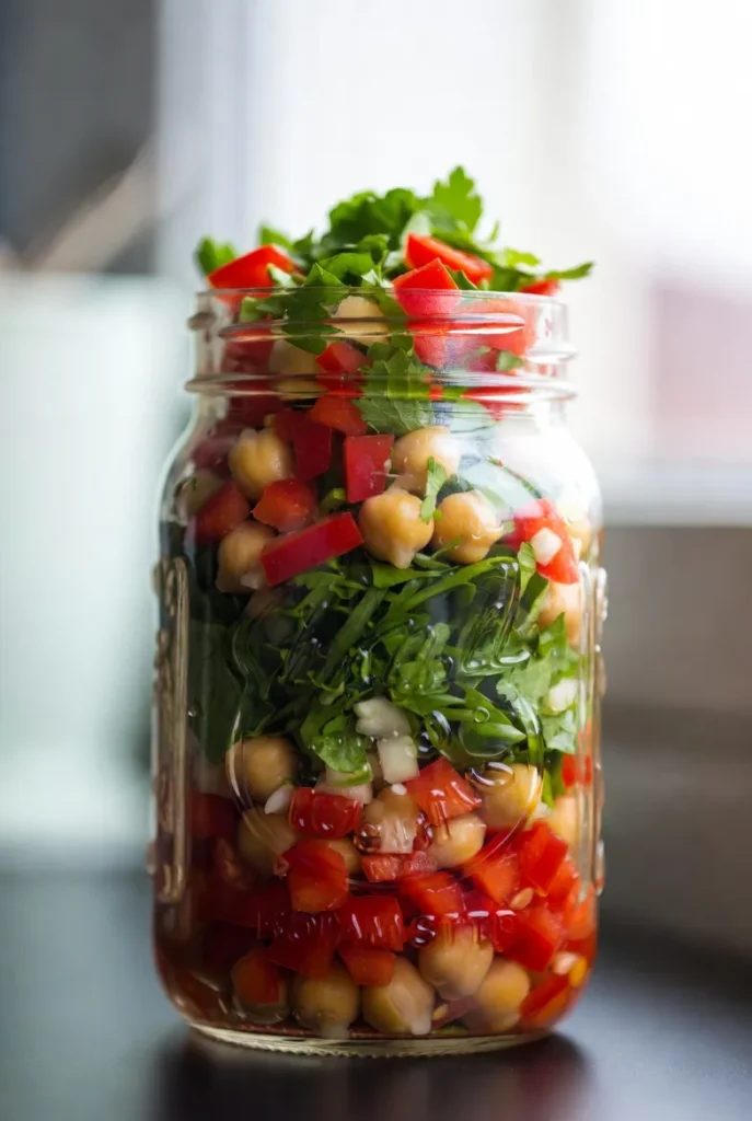 Easy Chickpea Salad Jars (No-Cook Lunch Winner)