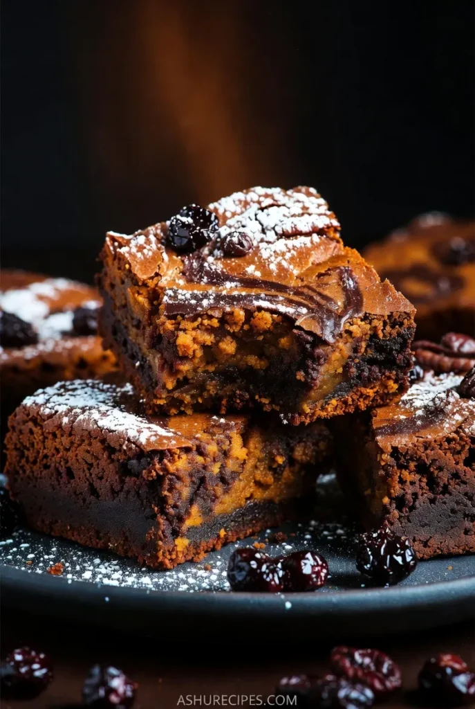 Fudgy Pumpkin Brownies with a Spiced Twist
