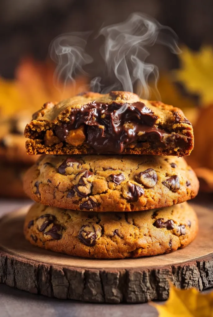 Gooey Pumpkin Chocolate Chip Cookies