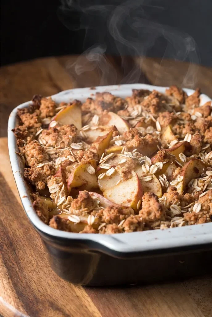 Healthy Apple Pear Crisp with Oat Crumble