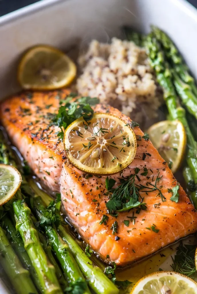 Lemon Herb Baked Salmon with Asparagus
