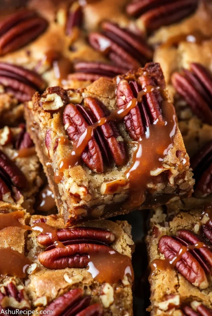 Maple Pecan Blondies with Bourbon Glaze
