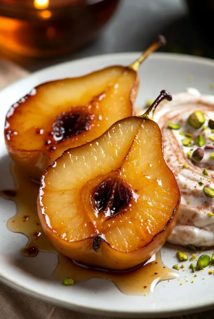 Maple Roasted Pears with Cinnamon Yogurt