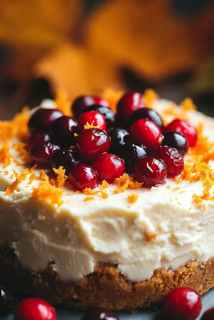 No-Bake Cranberry Orange Cheesecake