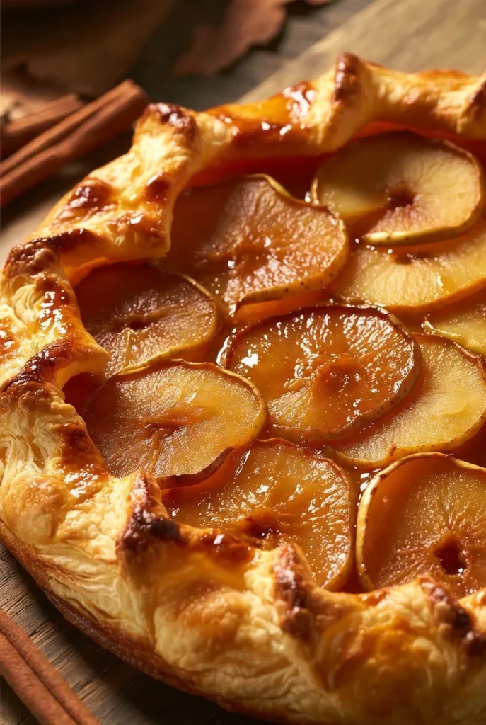 Rustic Pear Galette with Caramel Drizzle