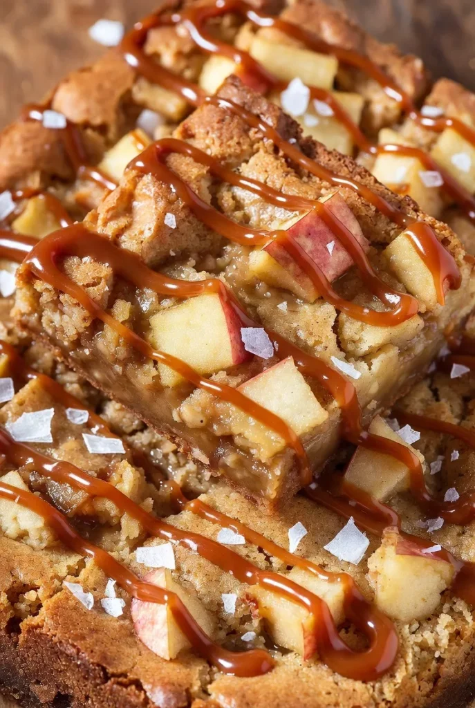 Salted Caramel Apple Blondies