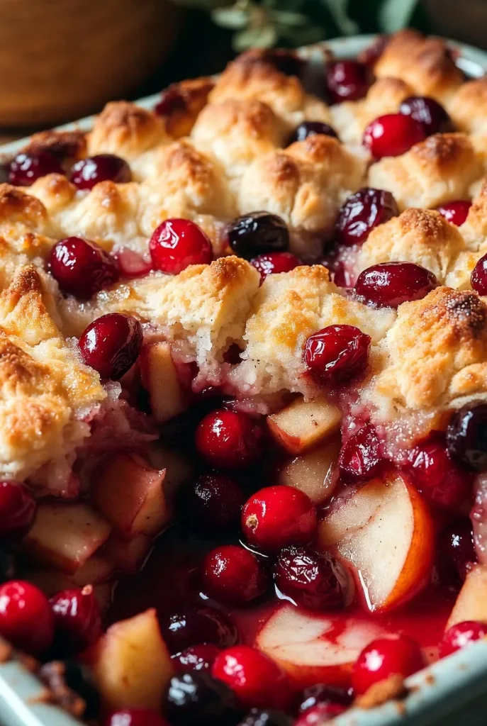 Spiced Cranberry Apple Cobbler
