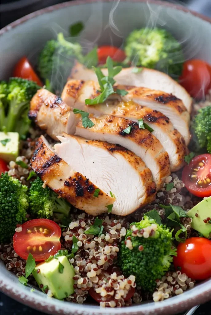Spicy Grilled Chicken Quinoa Power Bowl
