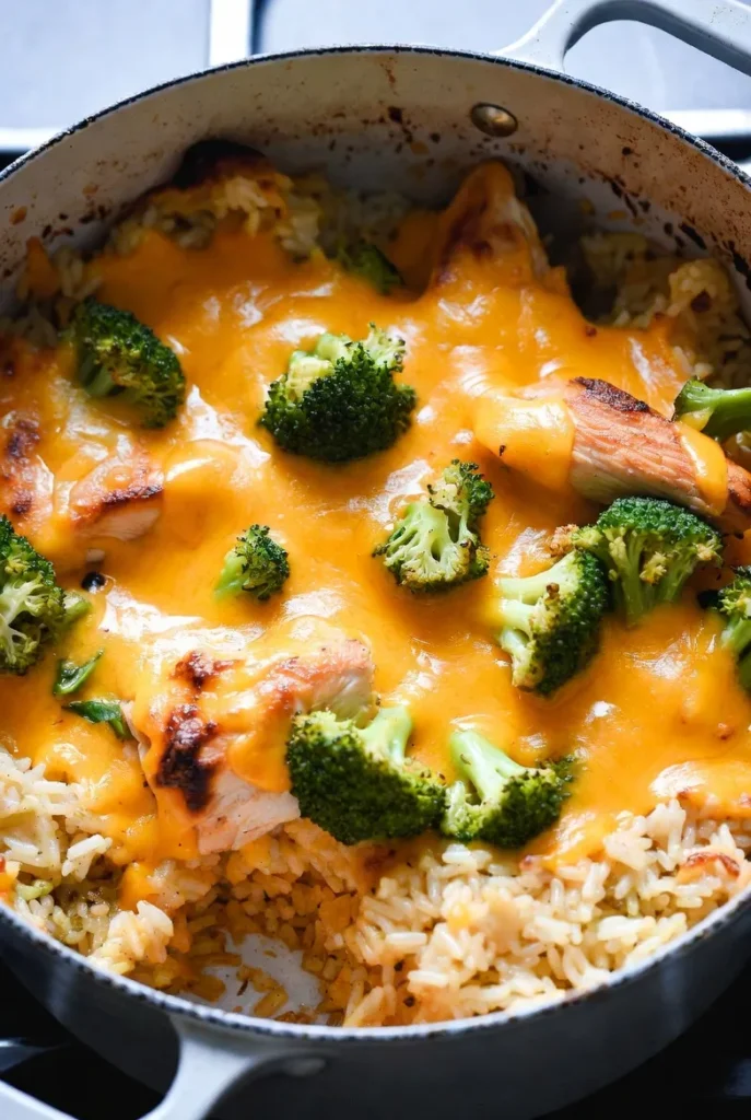 One-Pot Cheesy Broccoli Chicken and Rice