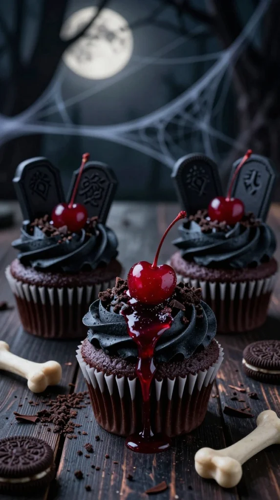 Black Forest Graveyard Cupcakes
