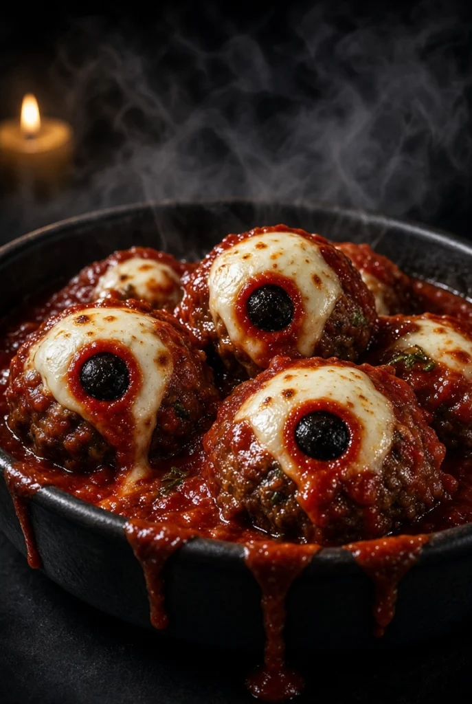 Bloody Eyeball Meatballs