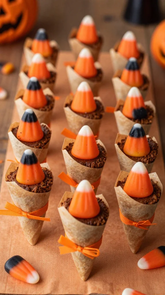 Brownie Candy Corn Cone Packets