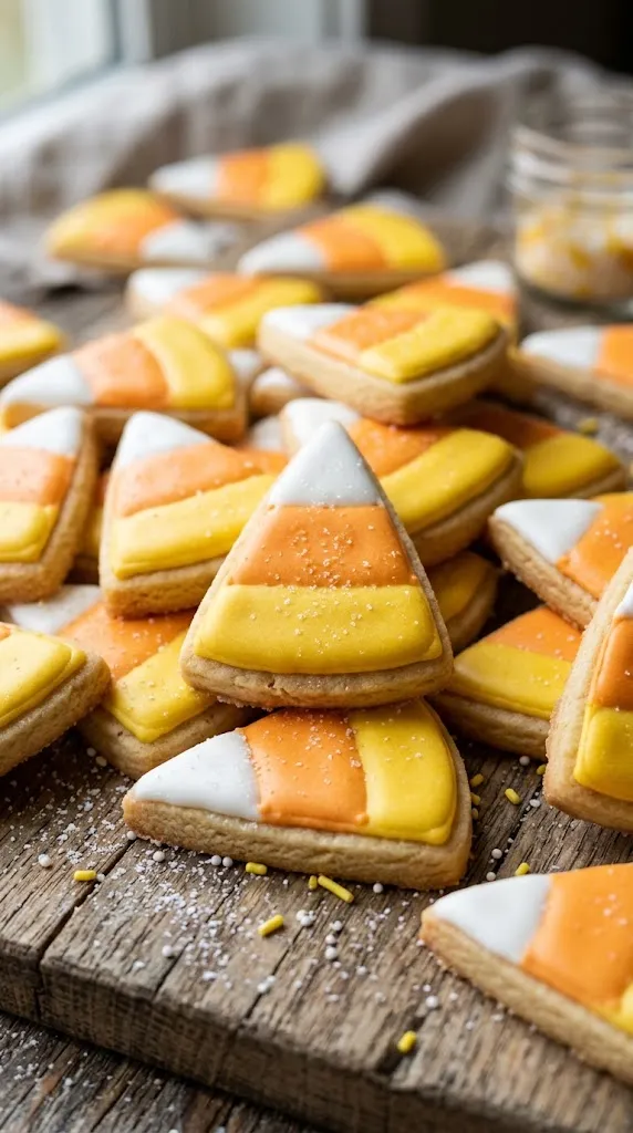 Candy Corn Layered Sugar Cookies
