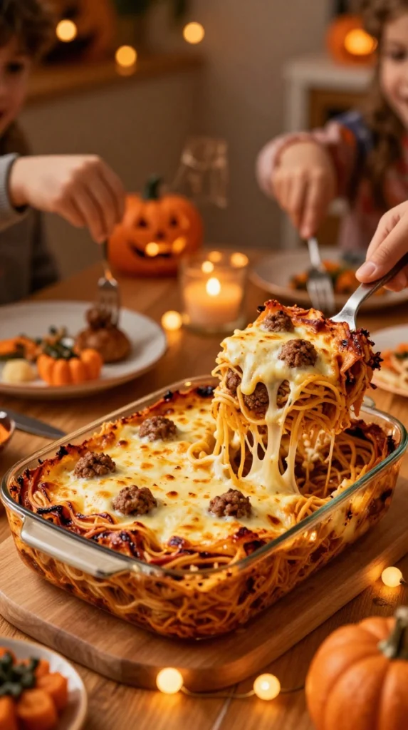 Cheesy Lasagna-Style Meatball Bake