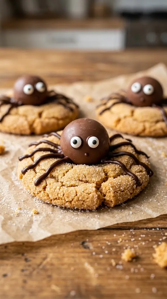 Creepy-Cute Peanut Butter Spider Cookies