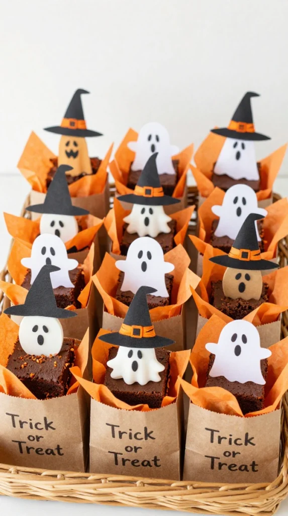 Halloween-Themed Brownie Favor Bags