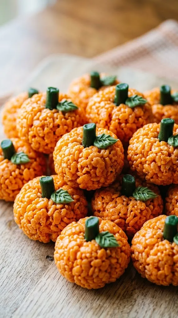 Mini Pumpkin Rice Krispie Treats