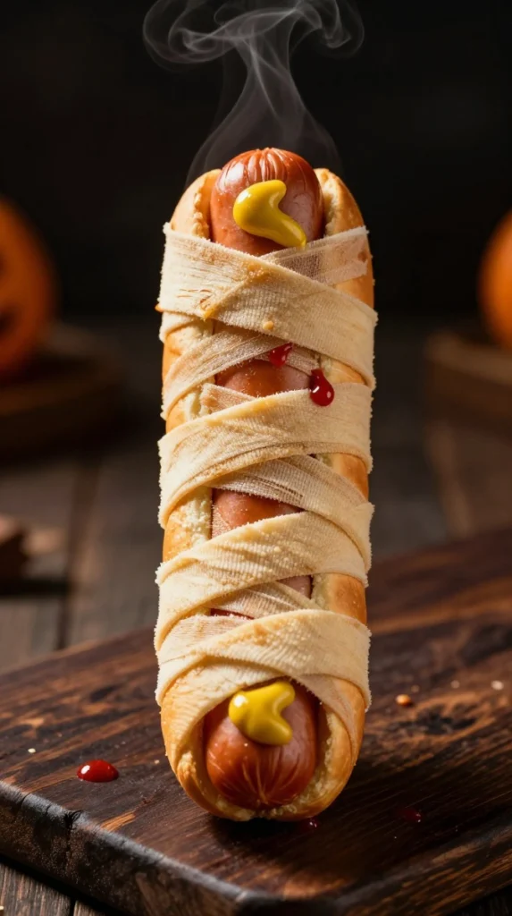 Mummy Dogs with Mustard “Bandages”