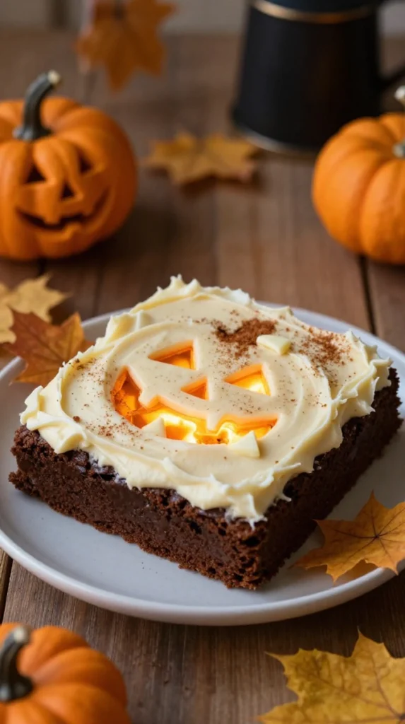 Pumpkin Spice Brownie Squares