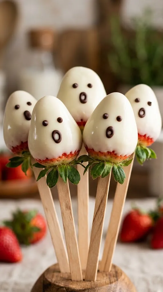 Silly Strawberry Ghost Pops