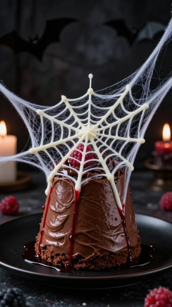 Spider Web Chocolate Mousse Torte