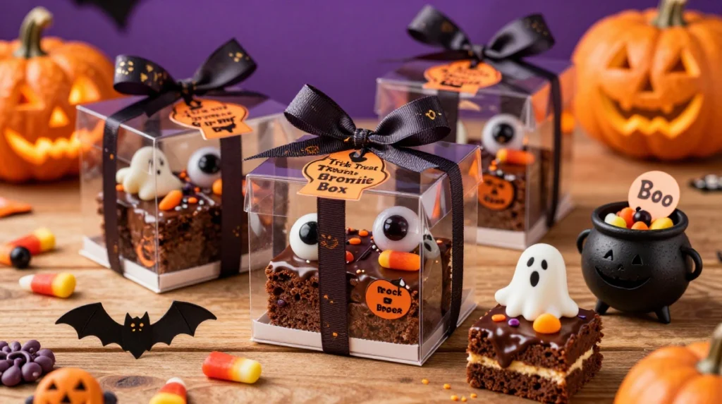 Super Cute Brownie Packaging Ideas for Halloween Treat Gifts