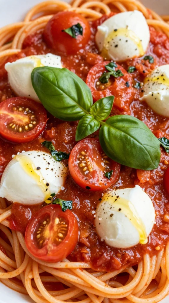 Caprese-Style Tomato Basil Pasta