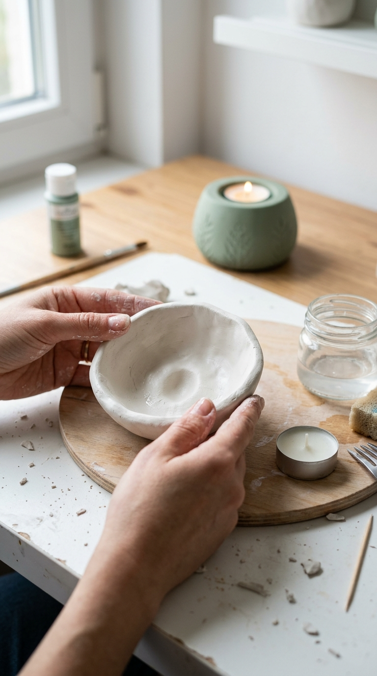 Air-Dry Clay Candle Holders
