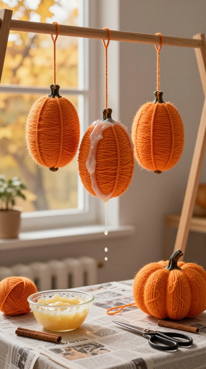 Autumn Pumpkin Yarn Balls