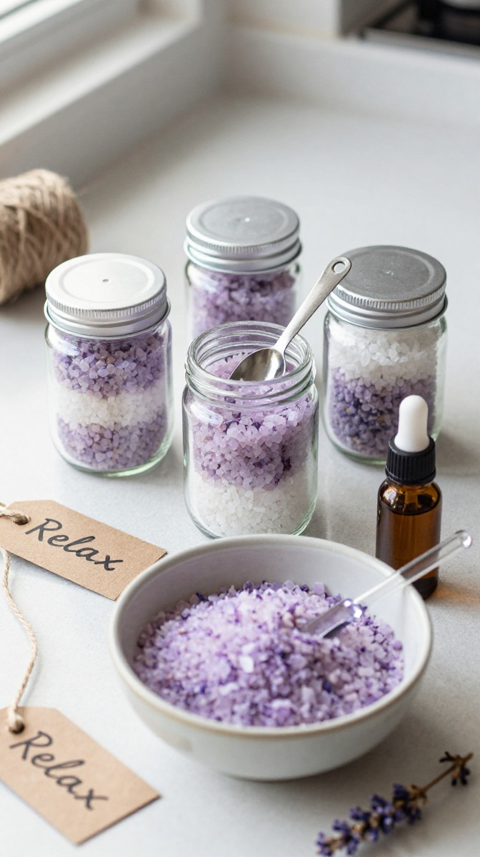 Bath Salt Jars with Free Printable Tags