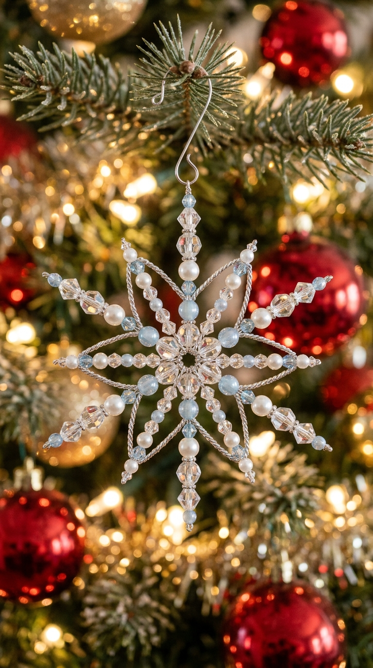 Beaded Snowflake Ornaments