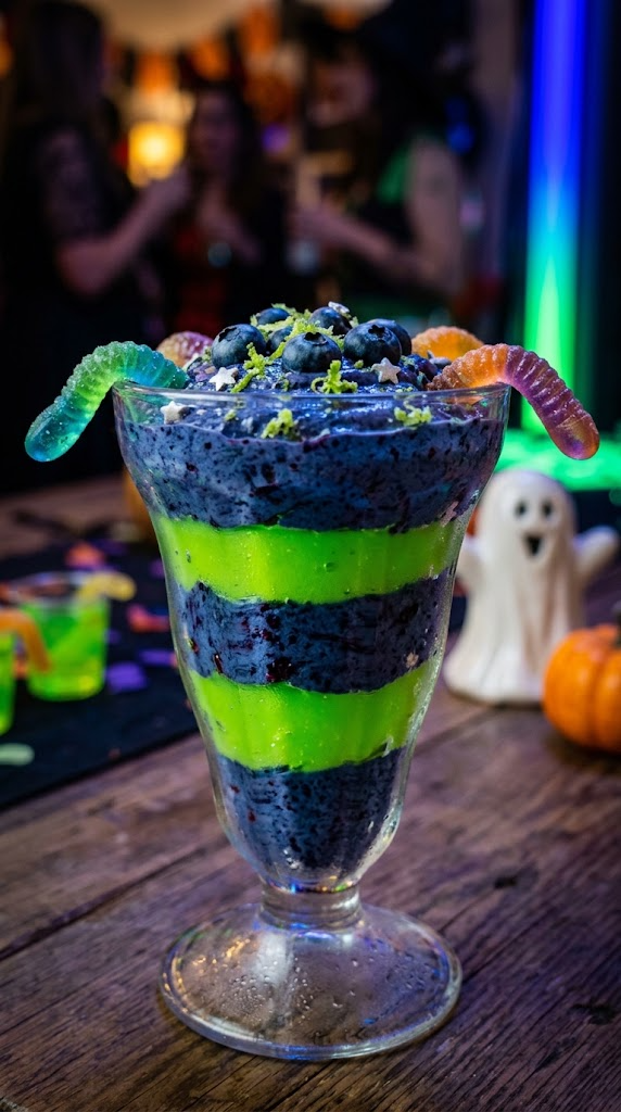 Beetlejuice Striped Blueberry-Lime Slime Parfait