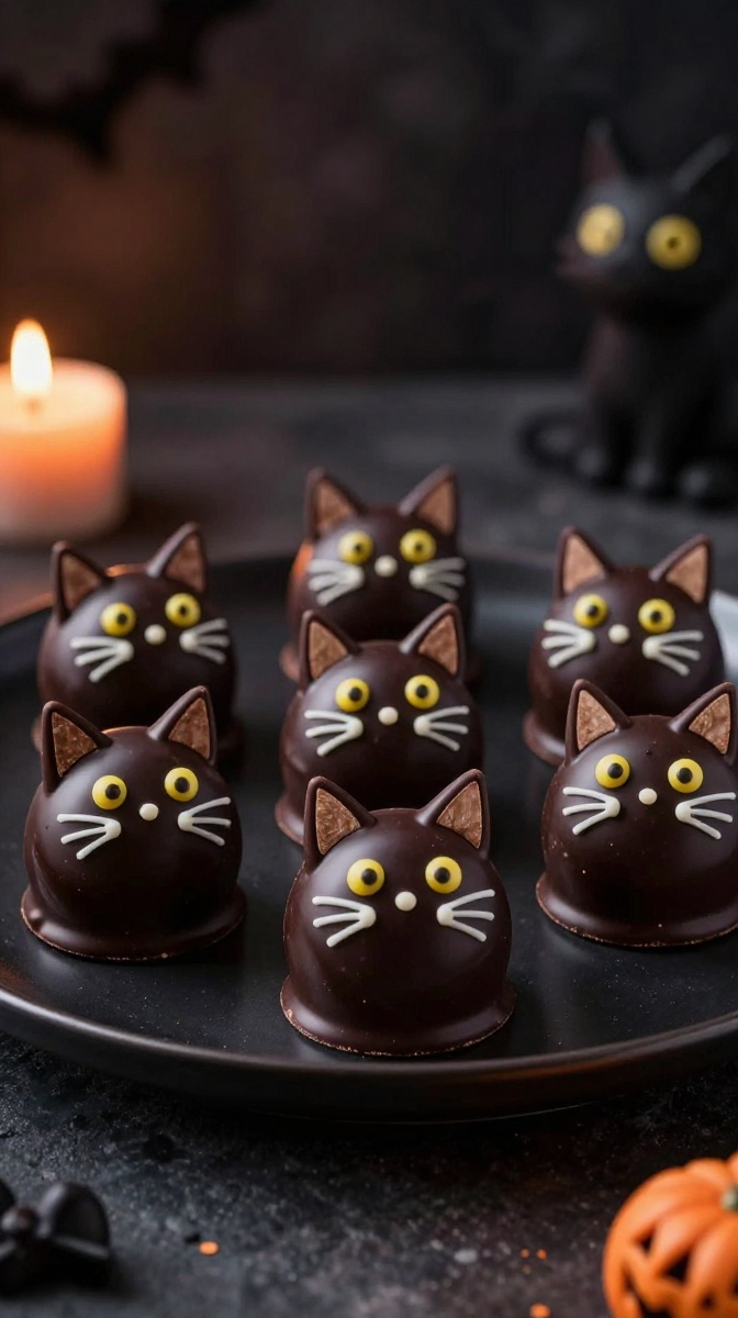 Black Cat Chocolate Cookie Truffles
