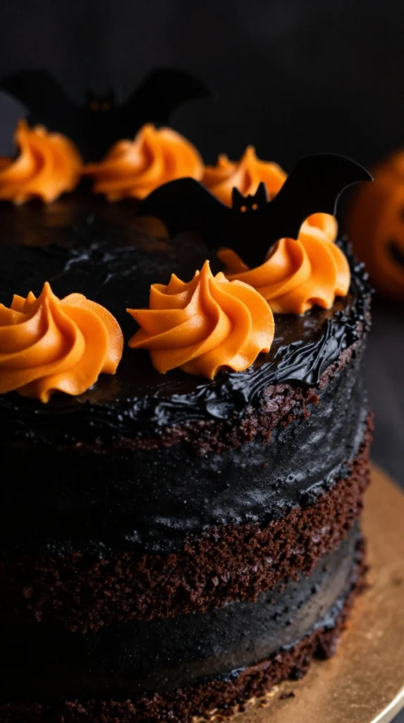Black Velvet Halloween Cake