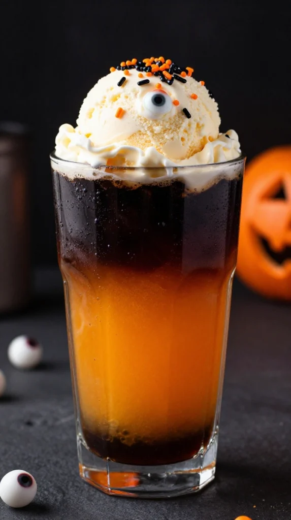 Black-and-Orange Halloween Float Punch