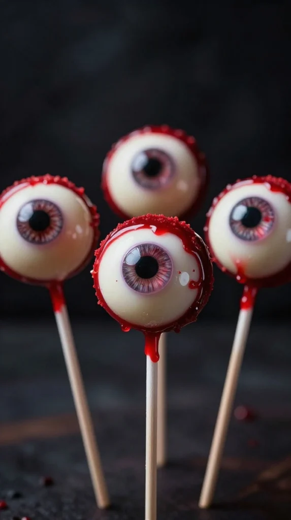 Bloody Eyeball Cake Pops