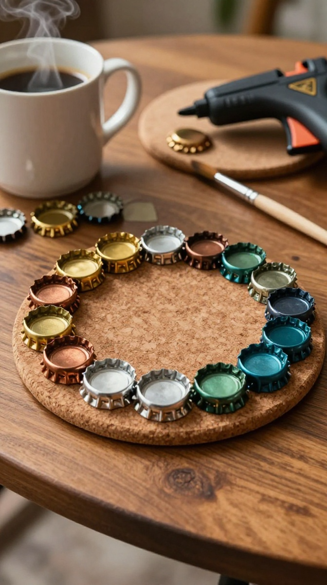 Bottle Cap Coasters and Wall Art