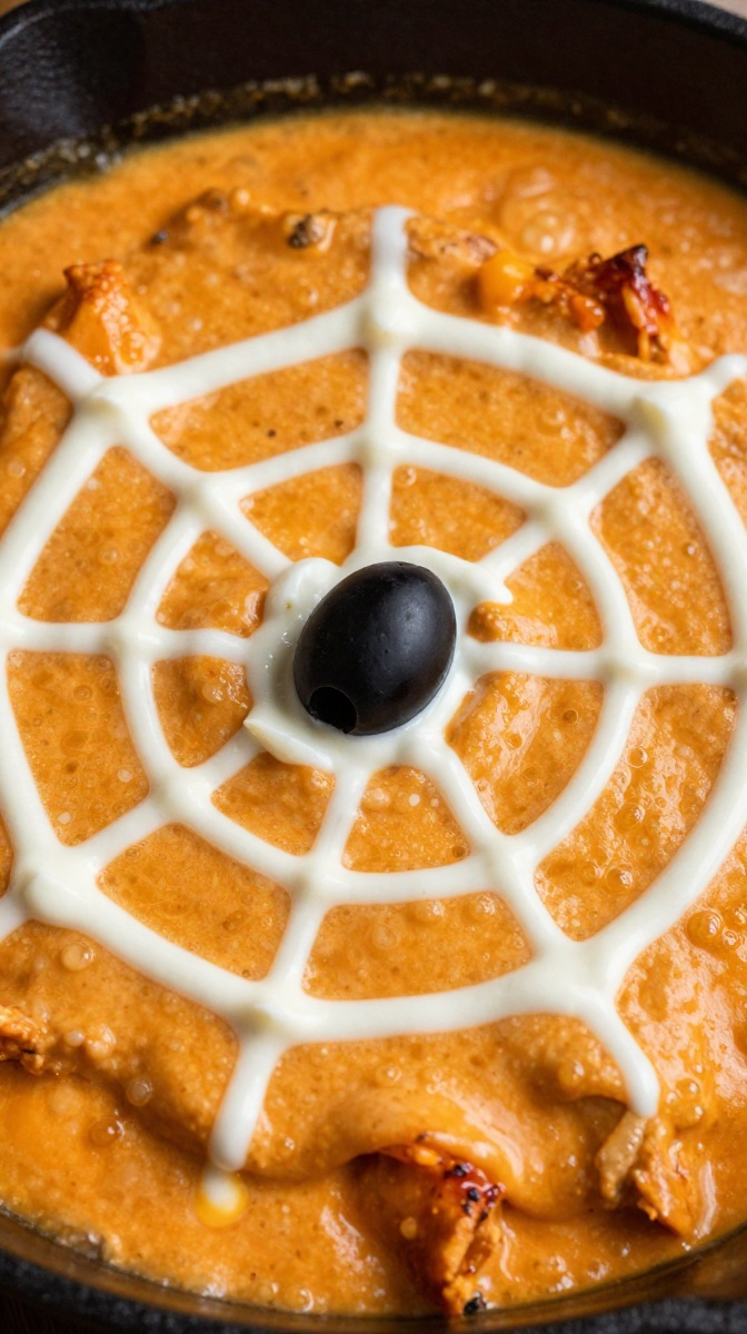 Buffalo Chicken Spiderweb Dip