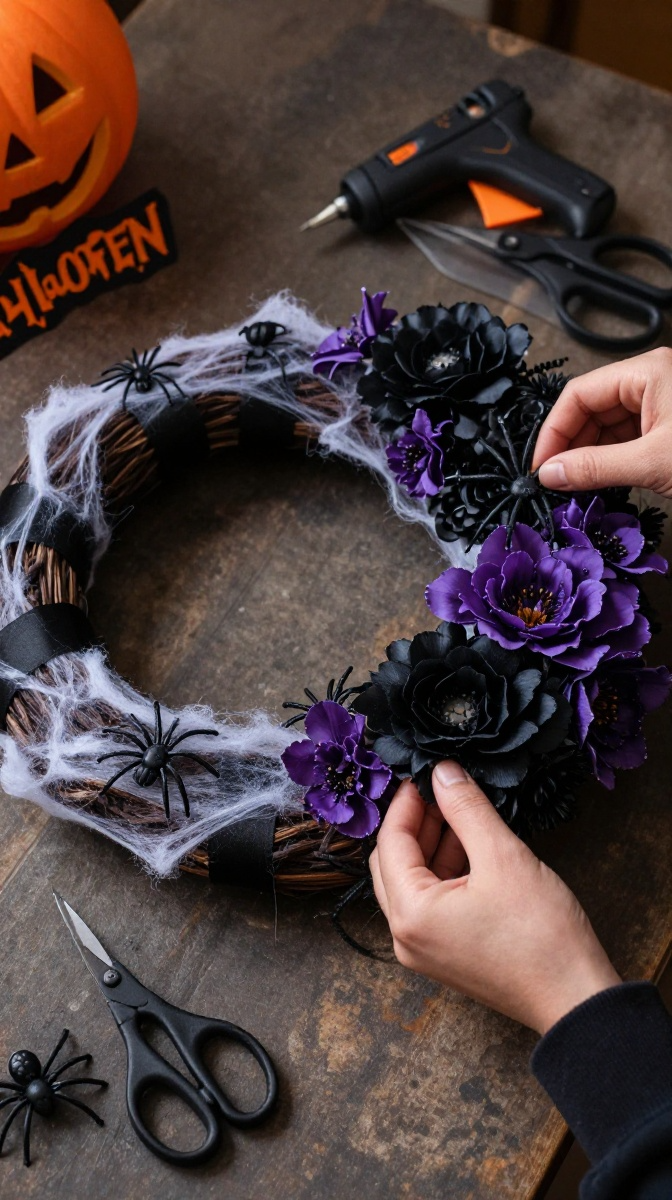 Build a Creepy Halloween Wreath