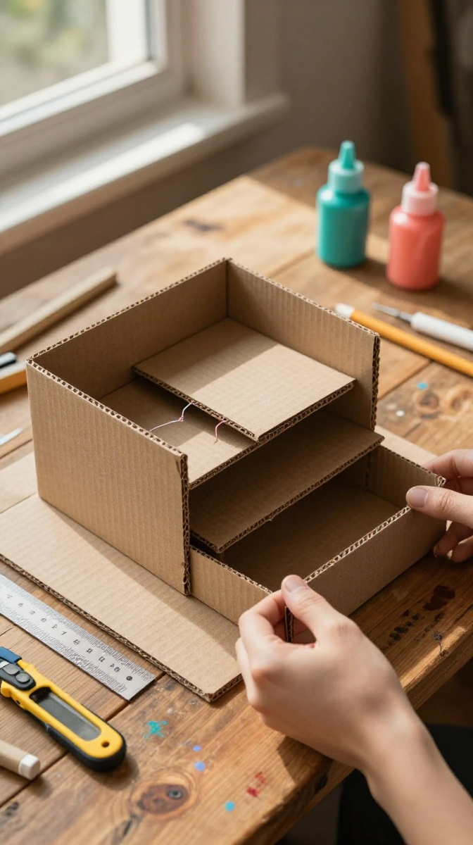 Cardboard Desk Organizer