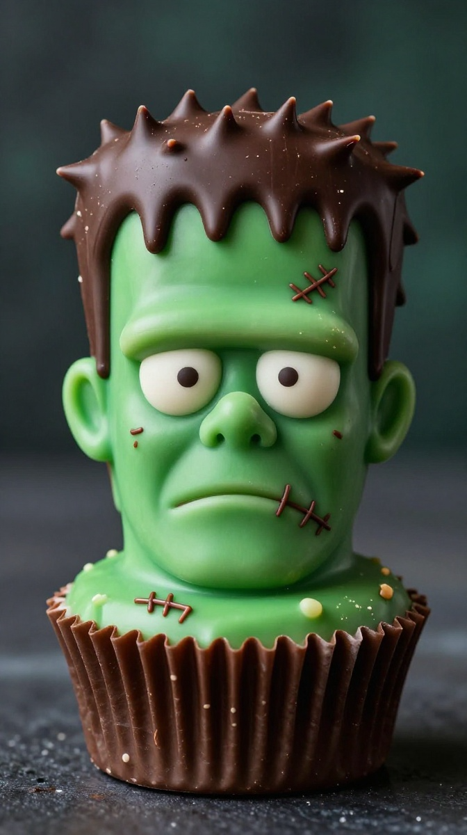 Chocolate Frankenstein Peanut Butter Cups