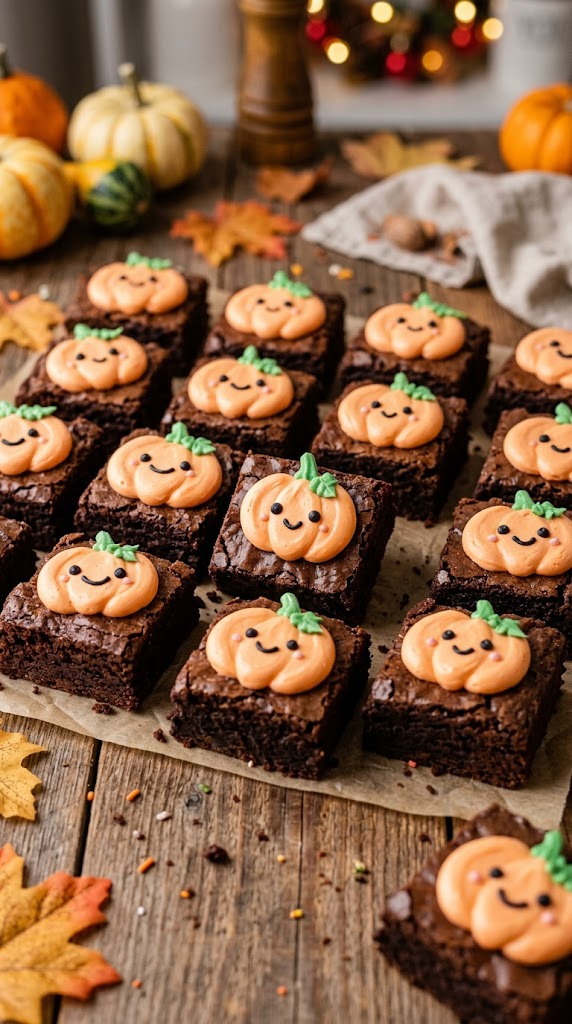 Chubby Buttercream Pumpkin Patch Brownies