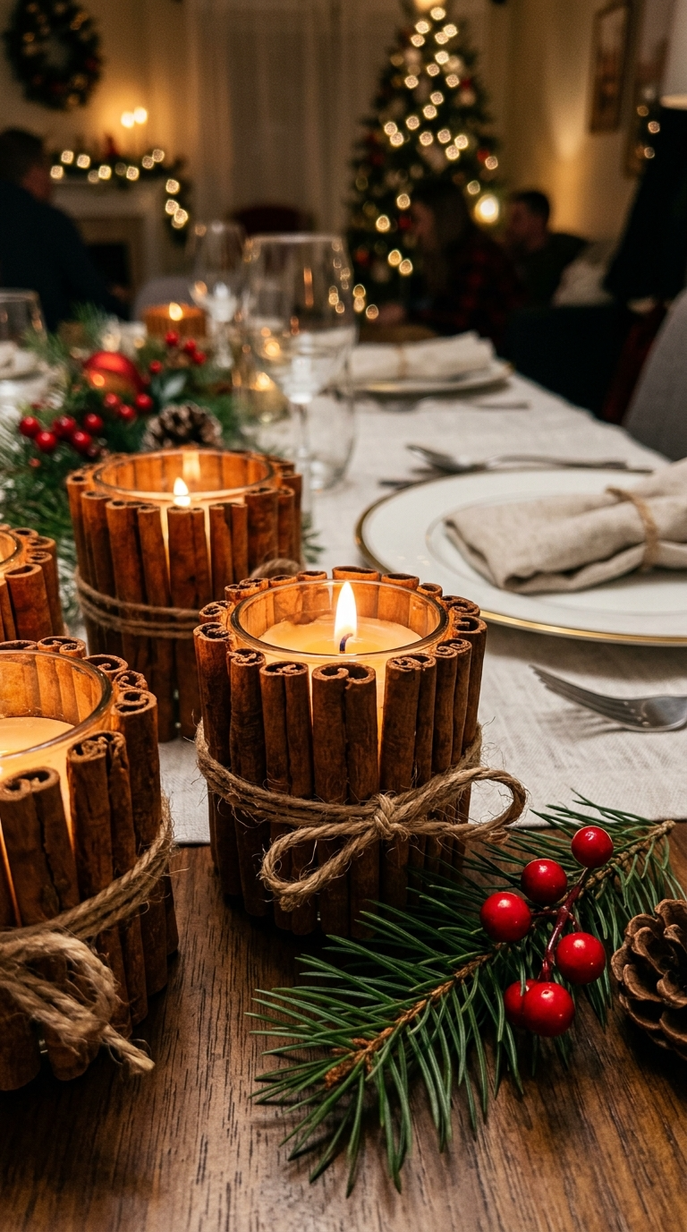Cinnamon Stick Candle Holders