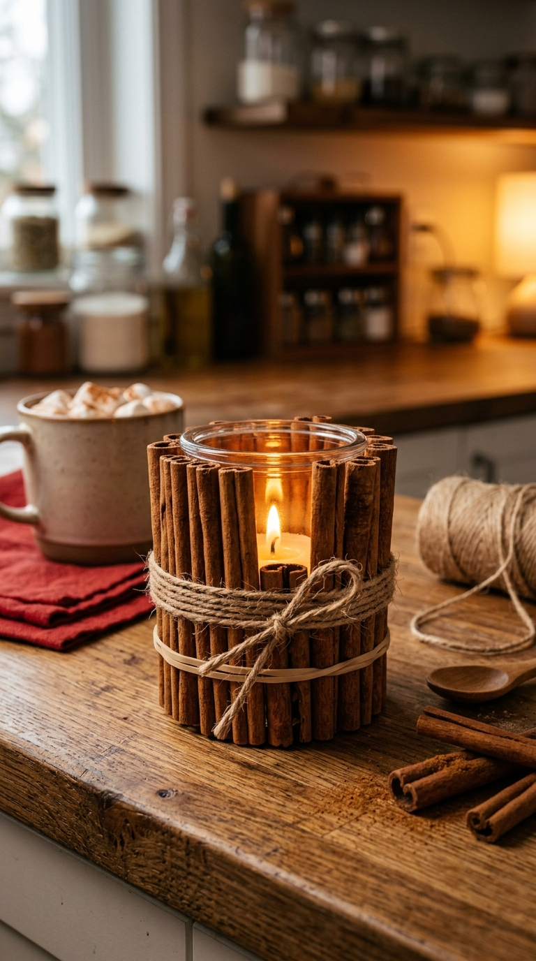 Cinnamon Stick Candle Holders