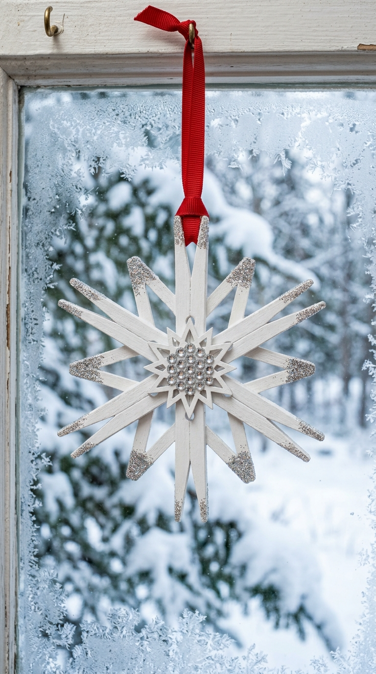 Clothespin Snowflake Ornaments